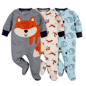 Boys set of three footsie pajamas